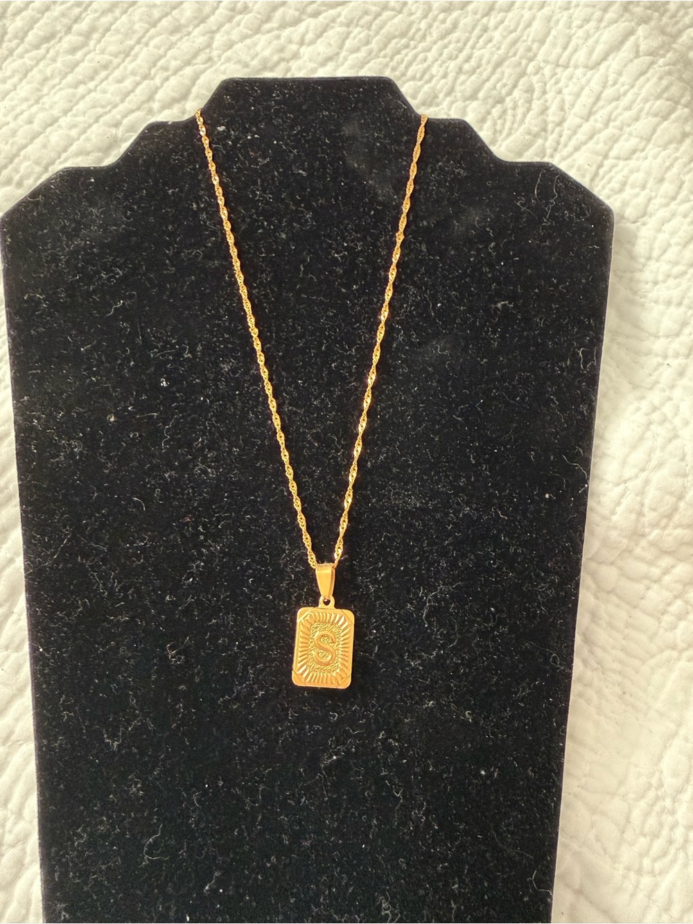 Plunder Gold S Rectangular Pendant Necklace (Stainless Steel)